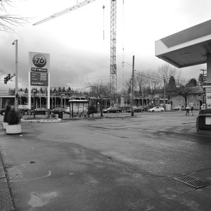 The 76 gas station will be going away in the foreseeable future. Meanwhile, a mixed use building is on the rise. This intersection is ungoing profound changes. The identity of the Central District’s African-American population has been important to this area. The future is still unknown.